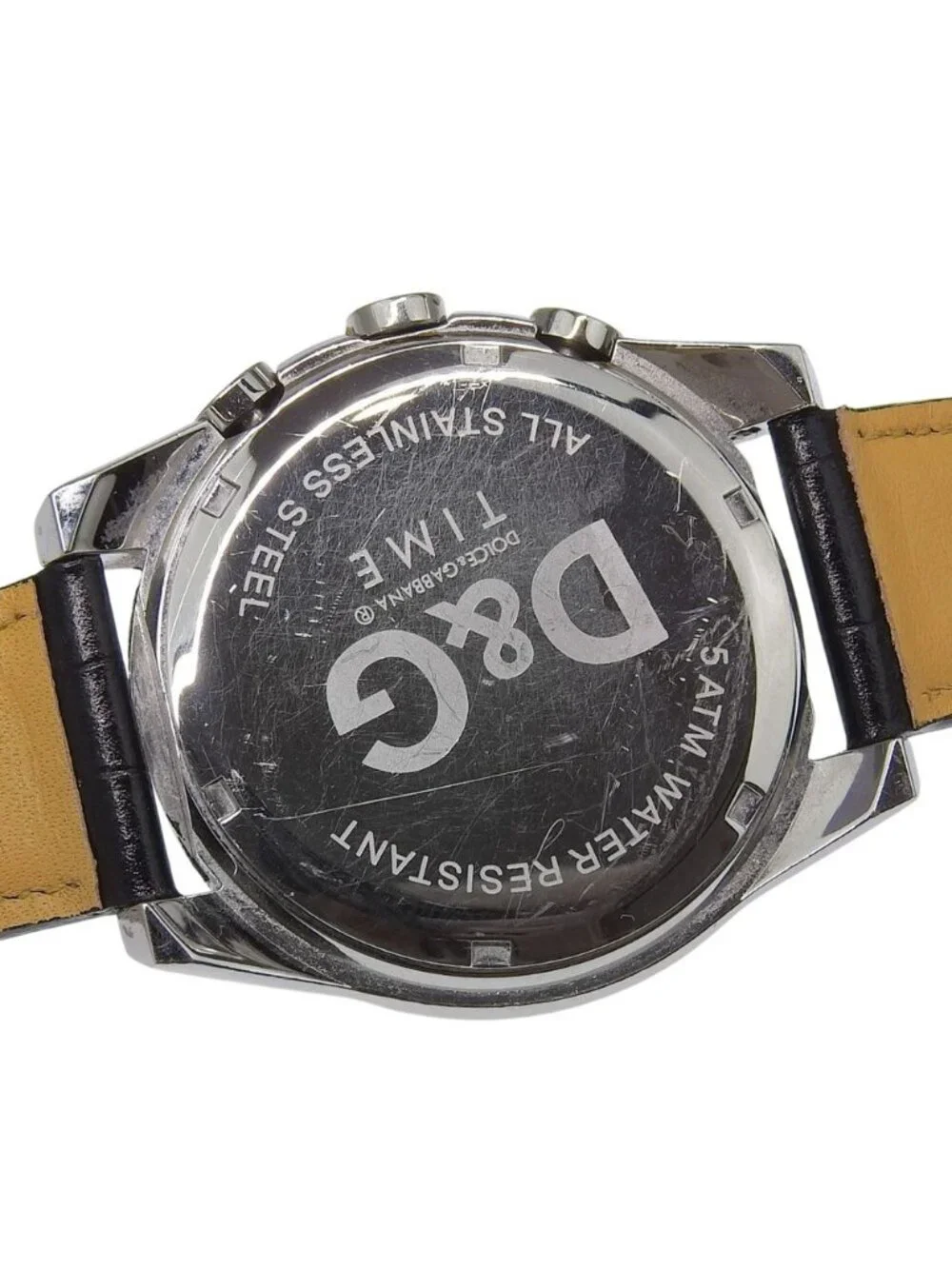 Dolce & Gabbana Sandpiper Stainless Steel Embossed Leather Quartz Chronograph